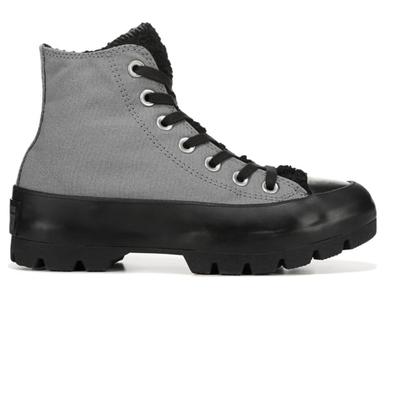 Converse, Sherpa lined, Lugged gray high top lined sneaker boots - Picture 3 of 8